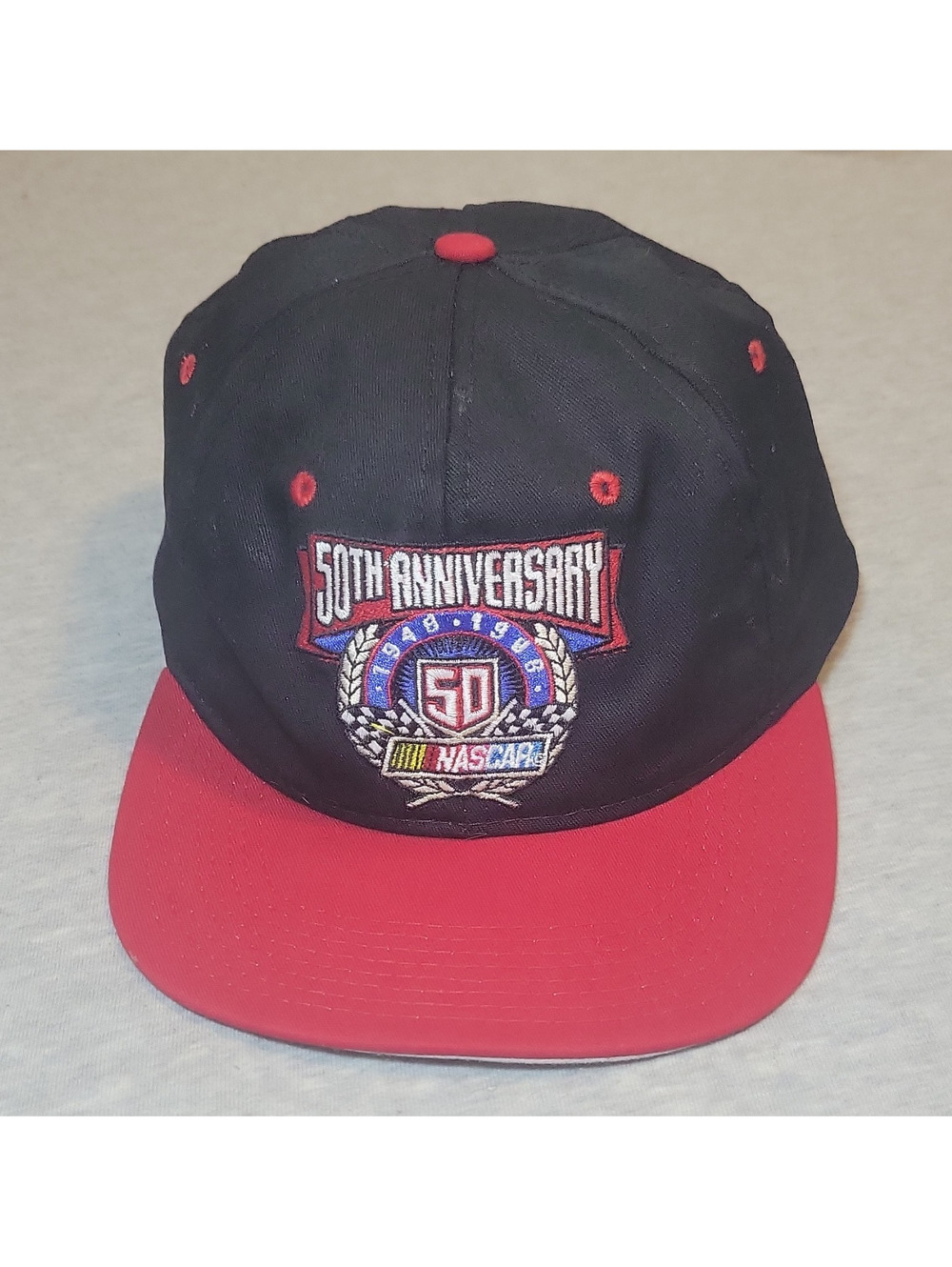 Chase Authentics NASCAR 50th Anniversary Snapback Cap Black/Red One Size
